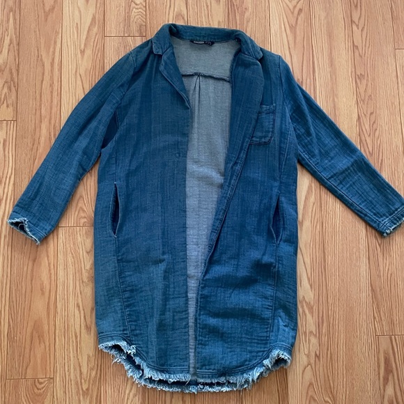 Zara Chambray Long Duster Jacket - Picture 1 of 5